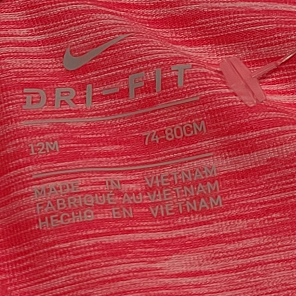 NWT Nike Dri-Fit 12M Girls Pink Long Sleeve Top With Nike Elastic Band And  Pant - Picture 6 of 10